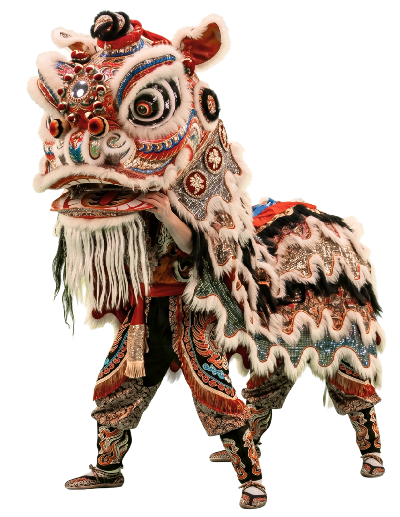 Un león de la danza tradicional China de la Danza del León.